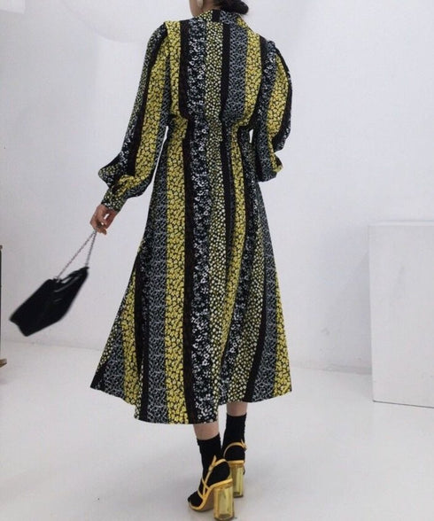Vintage Stripe Pattern Dress